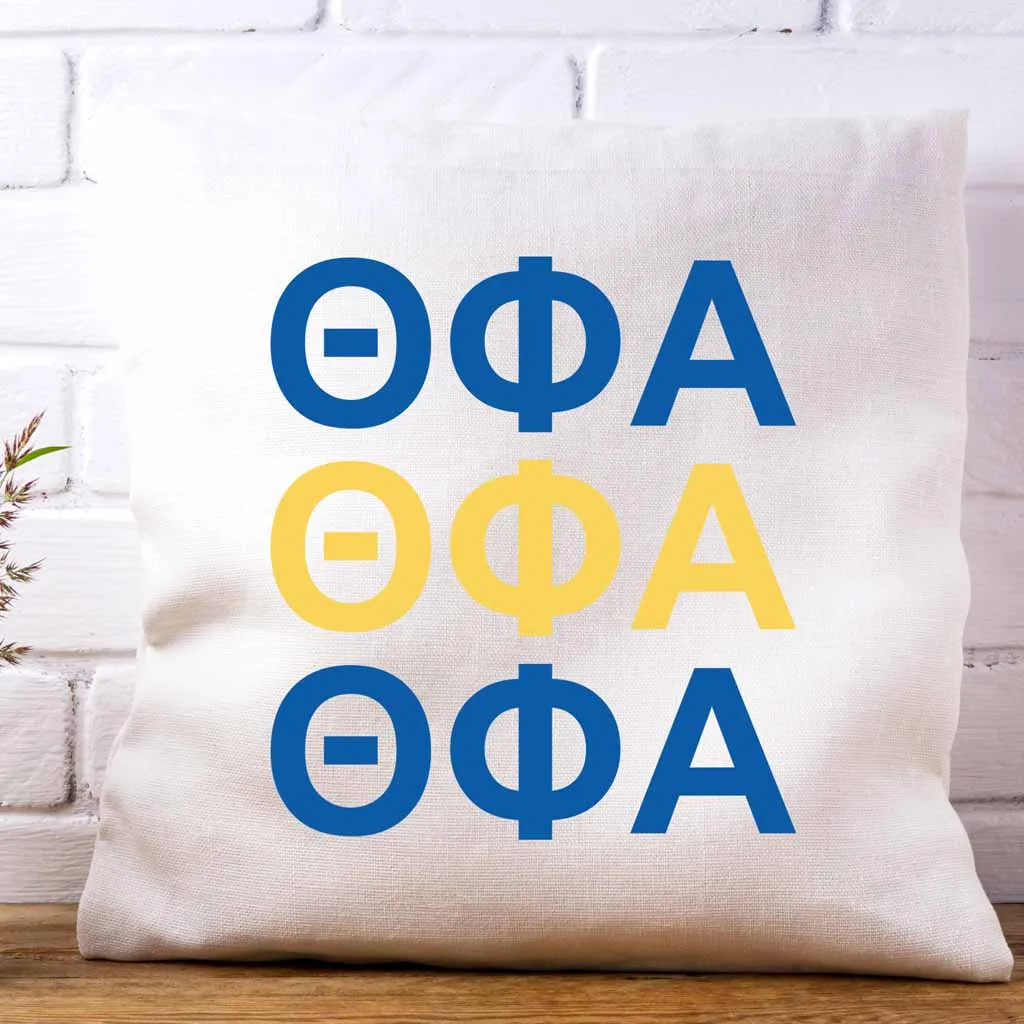 Theta Phi Alpha Throw Pillow Cover with Greek Letters