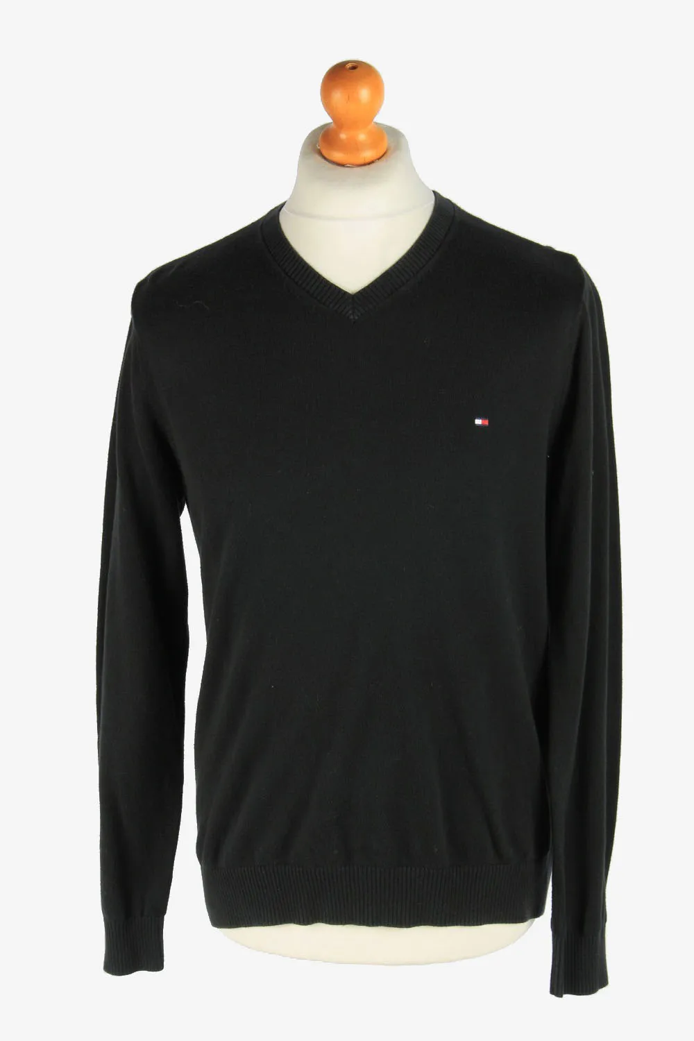 Tommy Hilfiger V Neck Jumper Pullover 90s Black M - Pepper Tree London