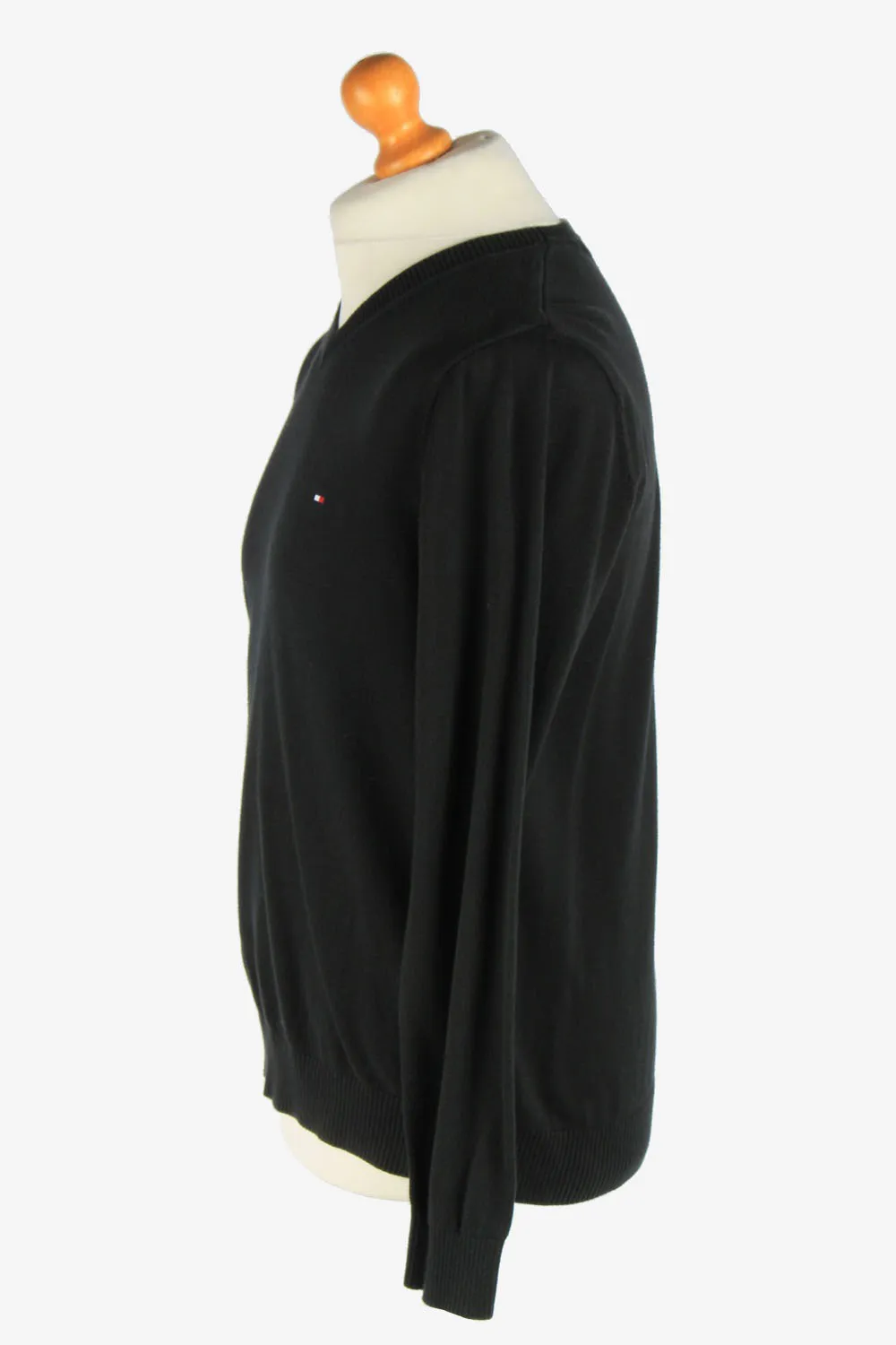 Tommy Hilfiger V Neck Jumper Pullover 90s Black M - Pepper Tree London