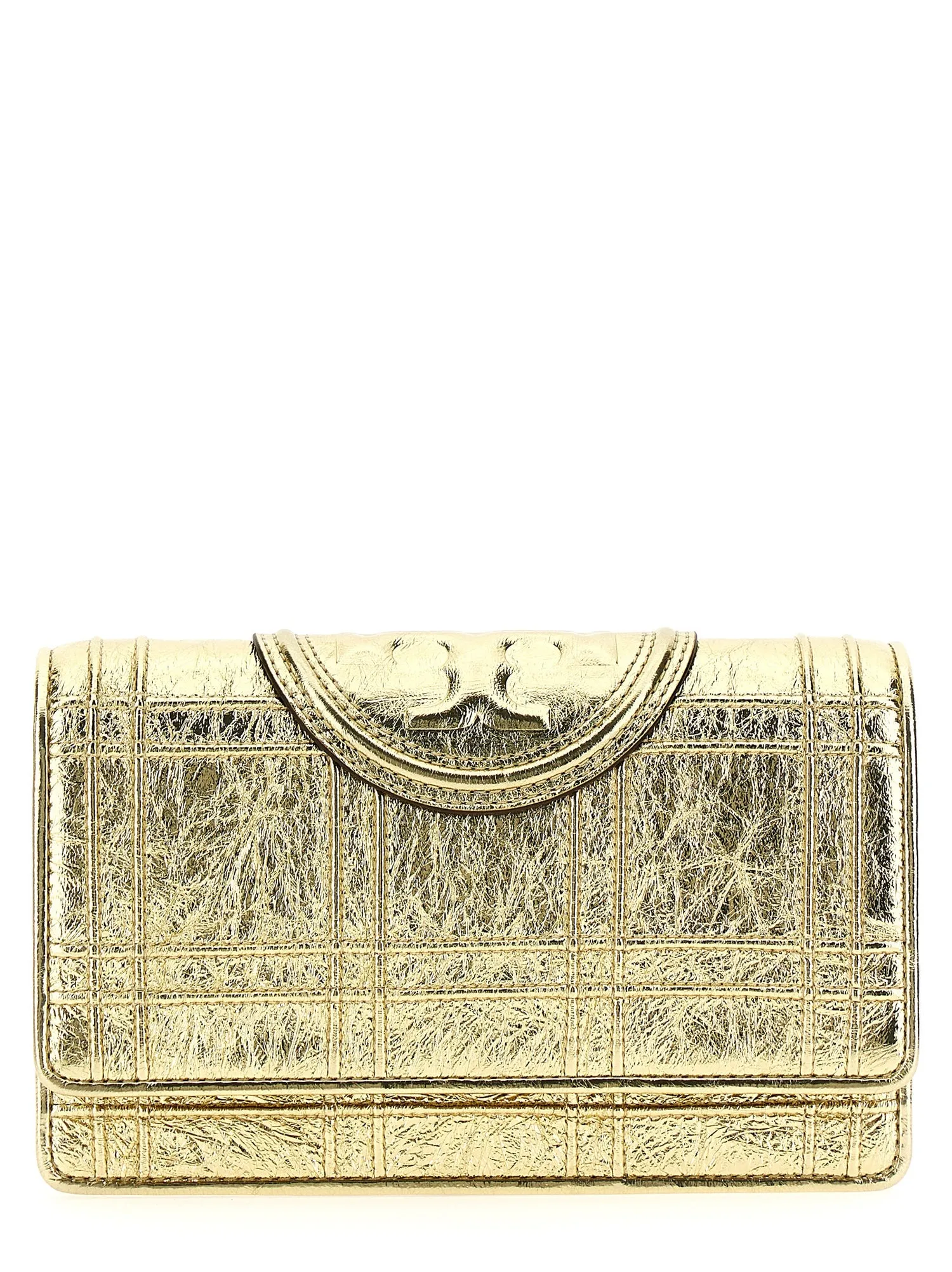 Tory Burch    Tory Burch 'Fleming Soft Metallic Square Quilt' Wallet