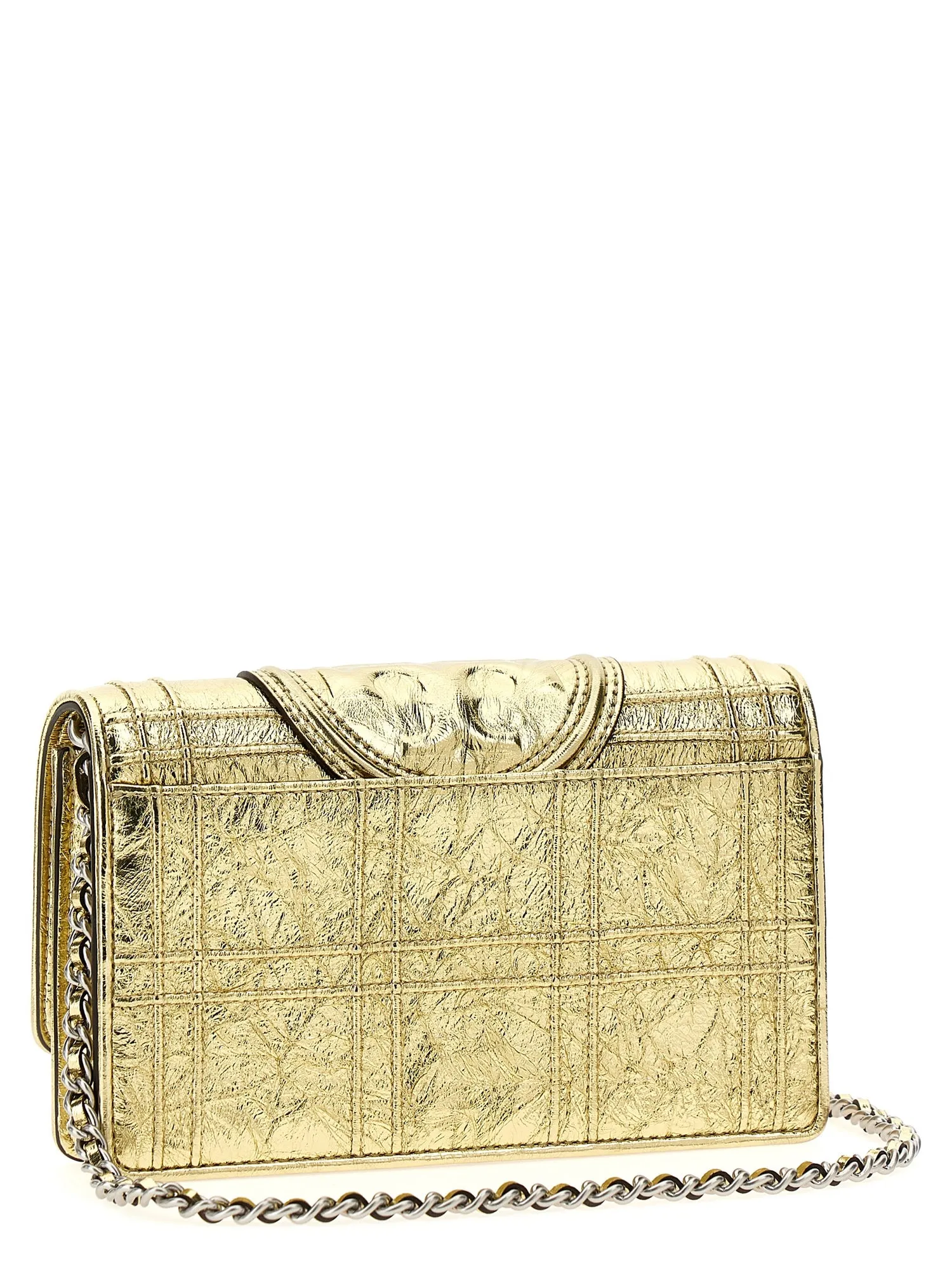 Tory Burch    Tory Burch 'Fleming Soft Metallic Square Quilt' Wallet