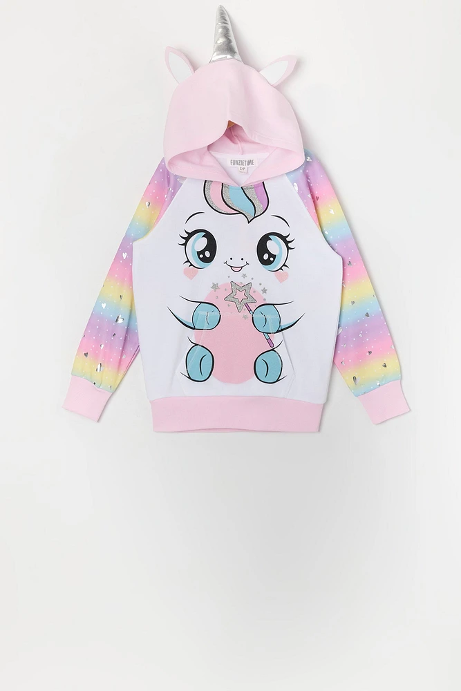 Urban Kids Girls Magic Unicorn Character Hoodie