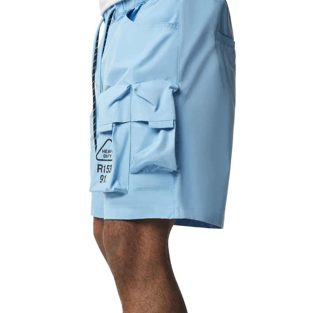 Utility Windbreaker Cargo Shorts - Carolina Blue