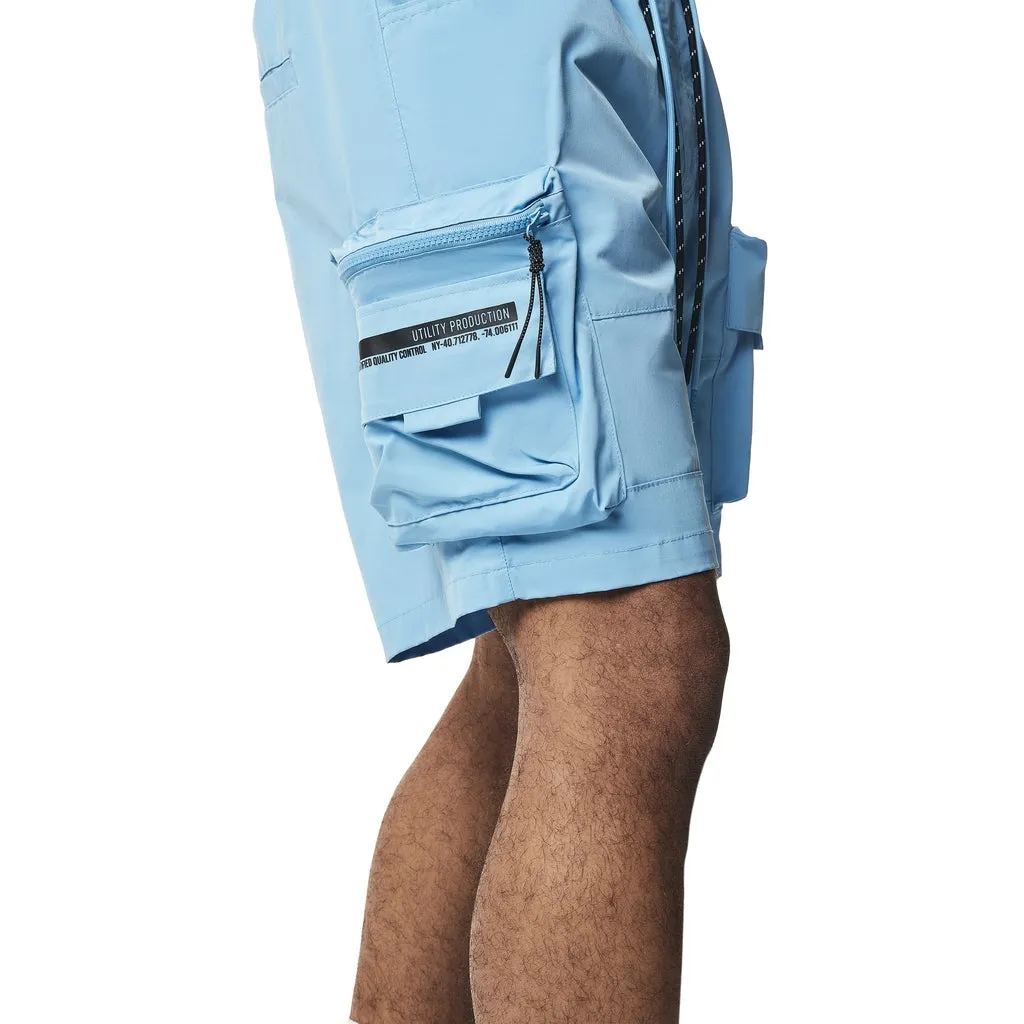 Utility Windbreaker Cargo Shorts - Carolina Blue