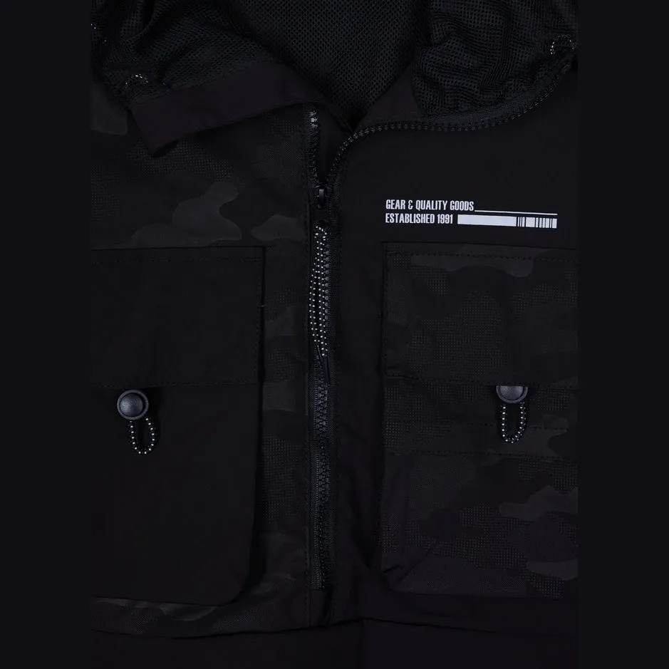 Utility Windbreaker Jacket - Black