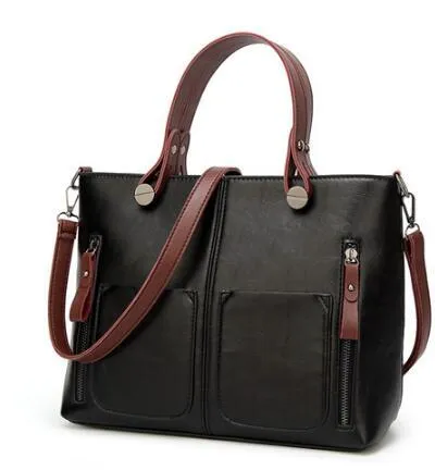 Vintage PU Shoulder Totes Bag