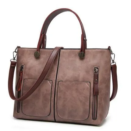 Vintage PU Shoulder Totes Bag