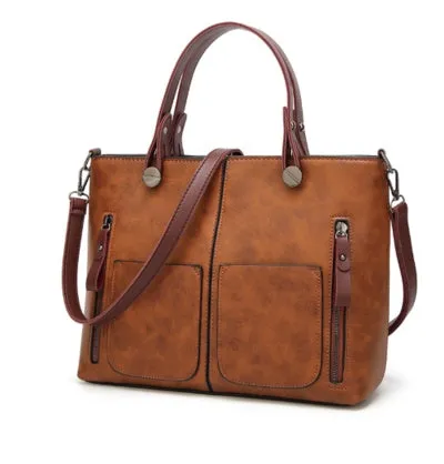 Vintage PU Shoulder Totes Bag