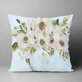 White Gardenias on 18'X18 Pillow - Lucky Bird