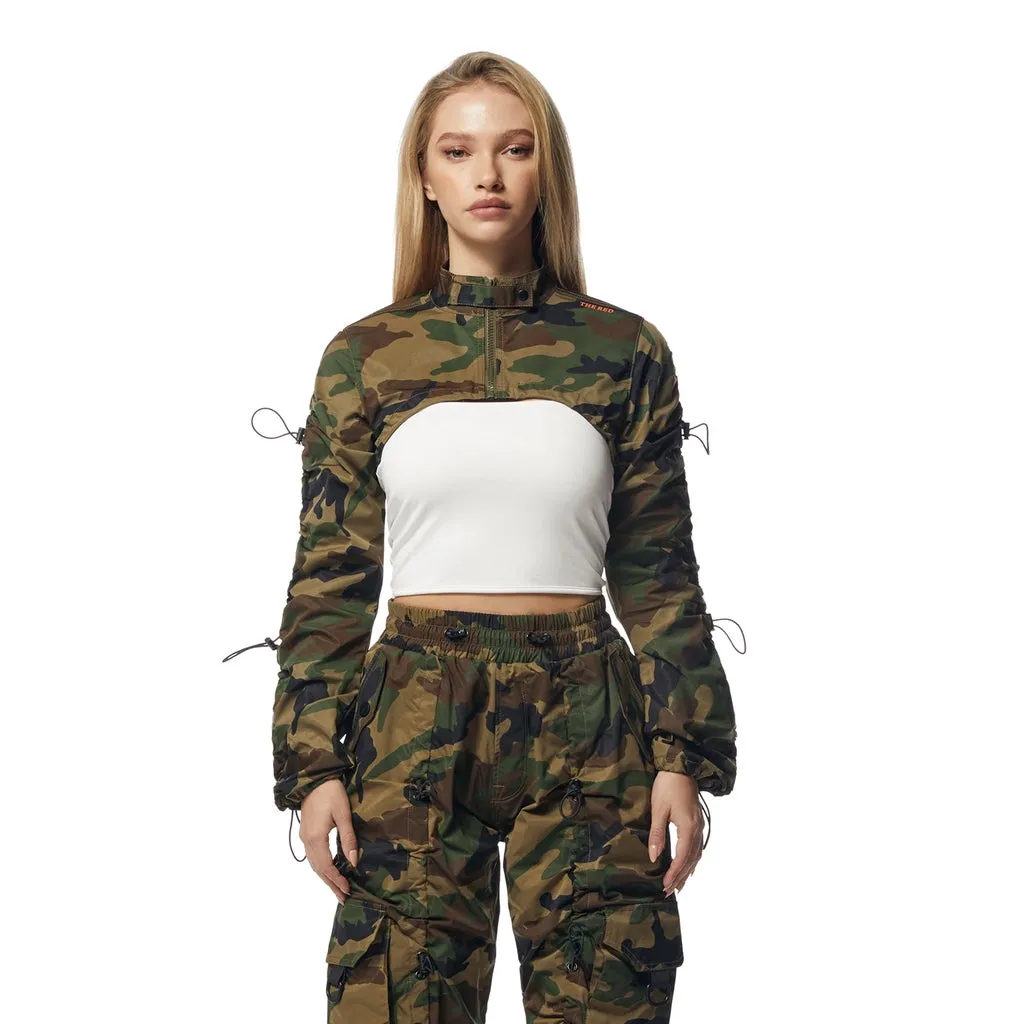 Windbreaker Multi Bungee Bolero Jacket - Wood Camo