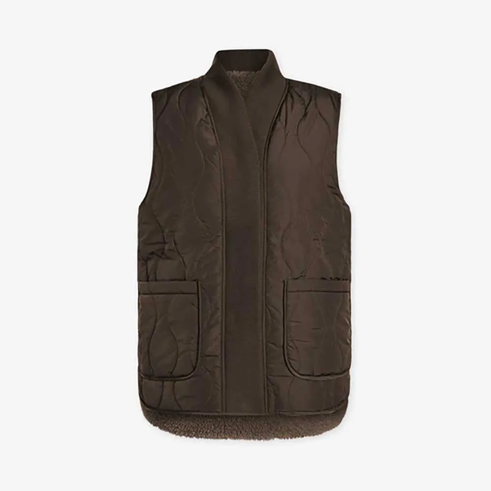 Women's Covey Reversible Quilt Gilet - Crocodile/Fallen Rock