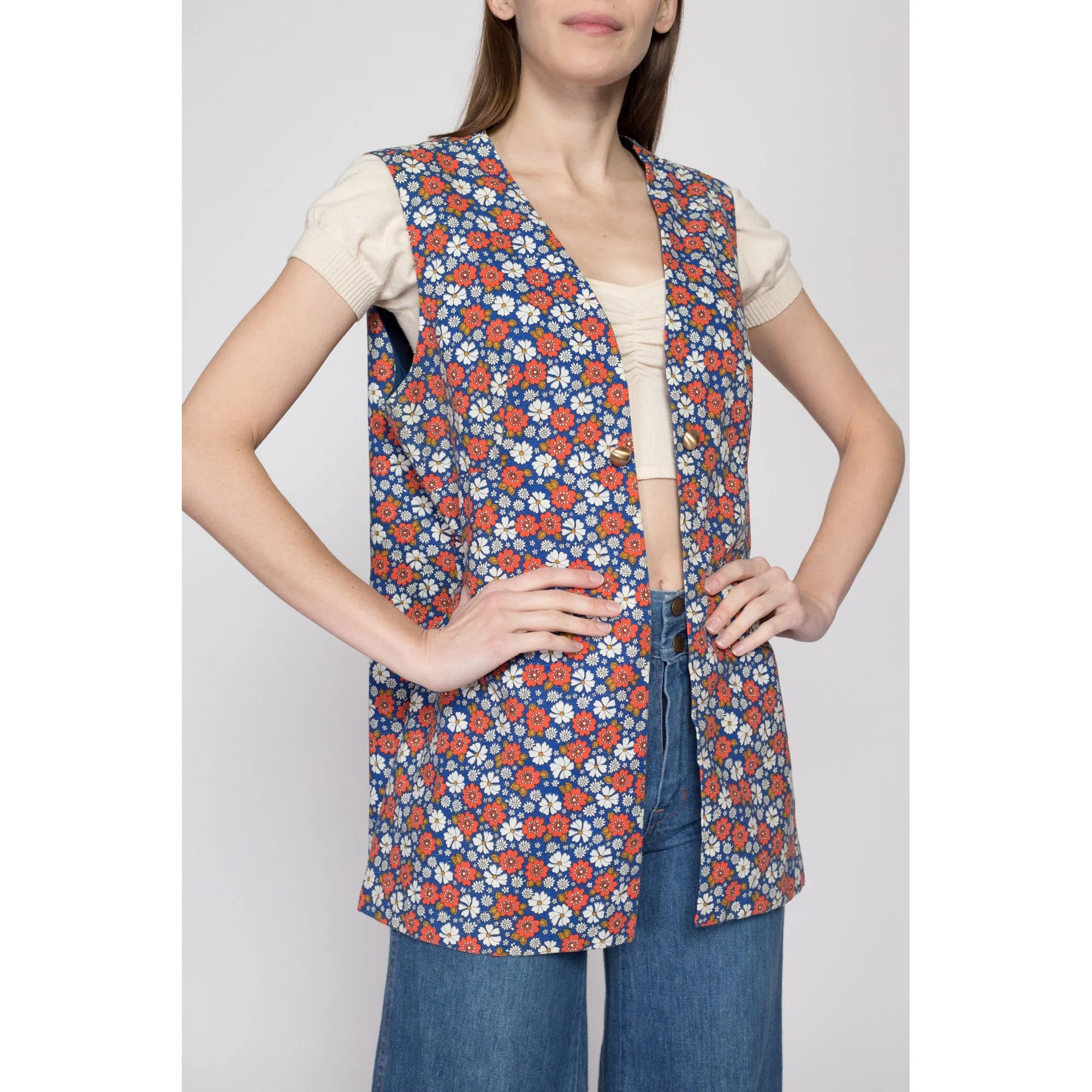 XL 70s Flower Power Vest