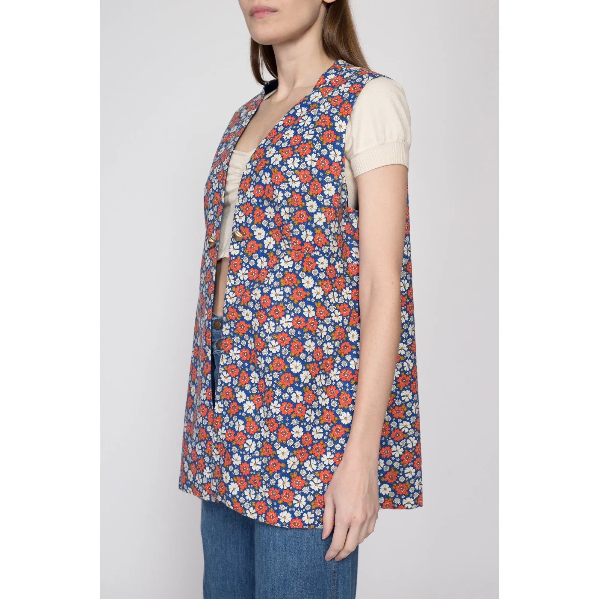 XL 70s Flower Power Vest